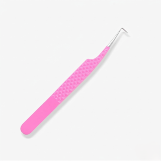 90 Degree Diamond Dust Pink Mega Volume Tweezers – Professional Stainless Steel Eyelash