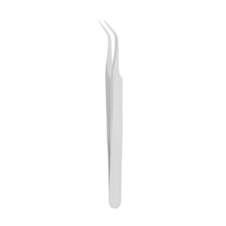 Professional 12cm Curved Eyelash Tweezer with Ultra-Fine Precision Tip, High-Quality Stainless Steel Beauty Tool for Lash Extensions by Tusifi Impex.